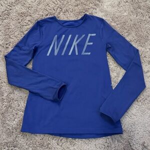 Nike Royal Blue Thermal Long Sleeve Dri-Fit Tee
